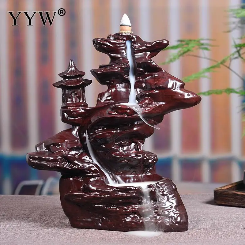 Курильница для благовоний Backflow черное сандаловое дерево резная курильница