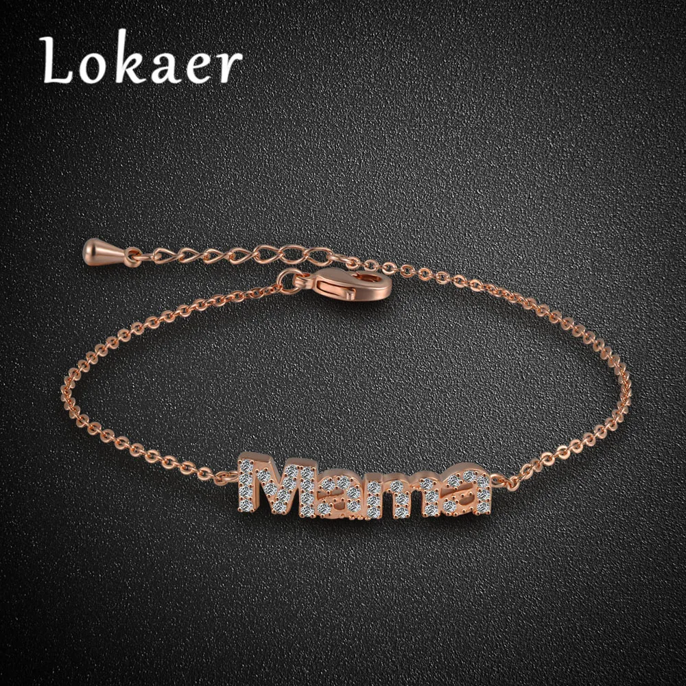 Lokaer, Модный женский простой дизайн, Классические стразы, браслет для мамы, ювелирные изделия, подарок для Mather Pulsera