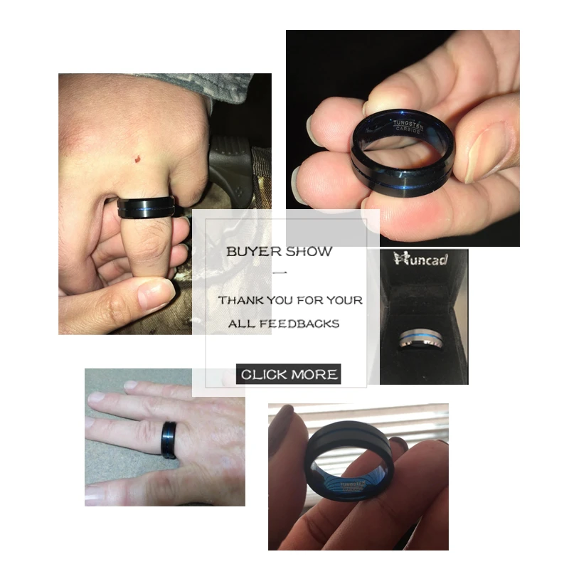 Anillos para hombres 8 мм полировка модное мужское кольцо 100% карбид вольфрама синие Черные