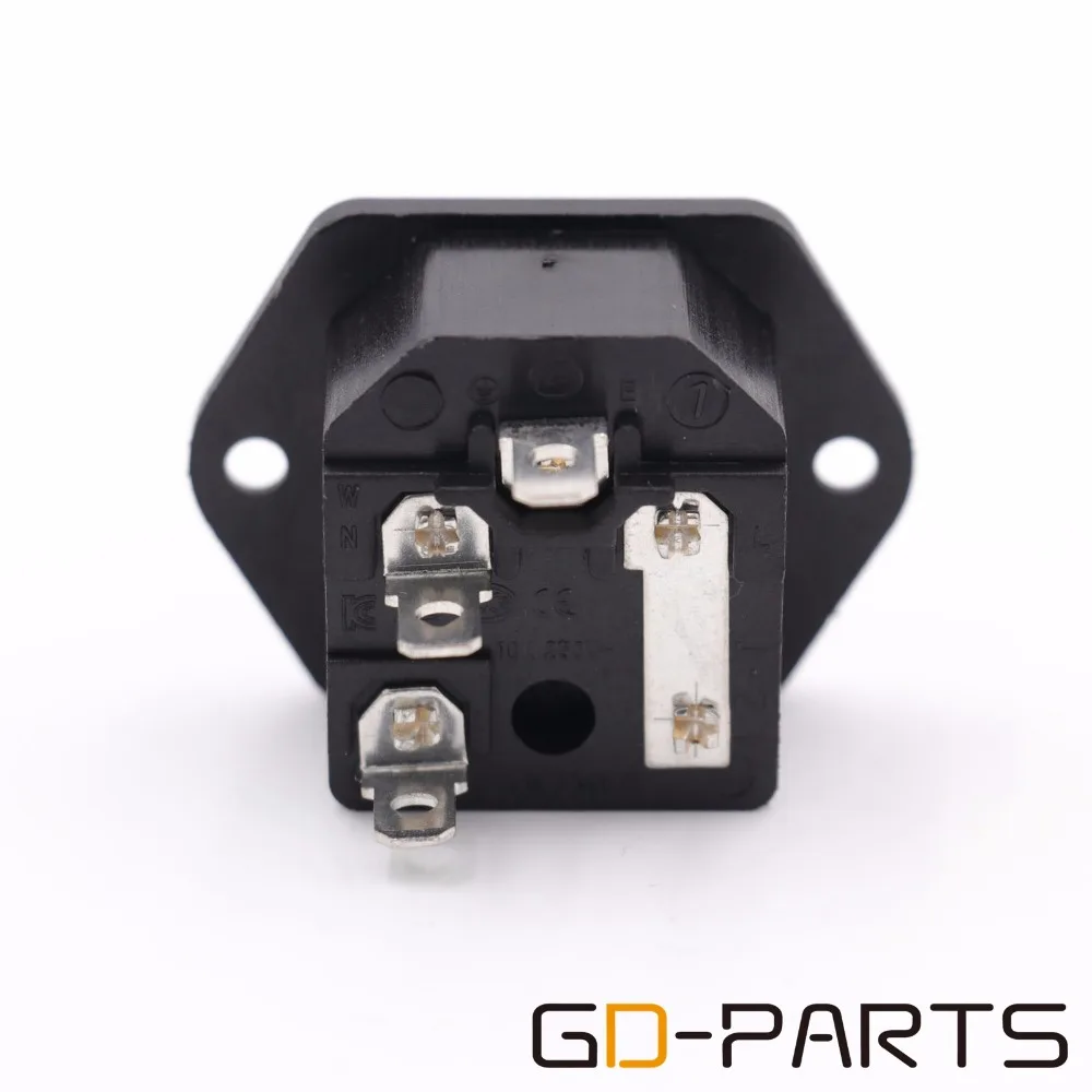 10 шт. IEC320 C14 3 контактный Мужской Силовой провод розетки на вход электрическая