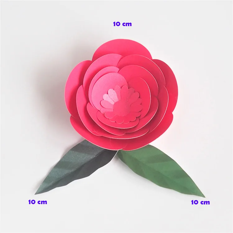 Искусственные цветы 10 см+ листья 10 см Fleurs Artificielles фон DIY гигантские Свадебные Бумажные цветы Вечерние Декорации Baby Shower - Цвет: Glittered Rose