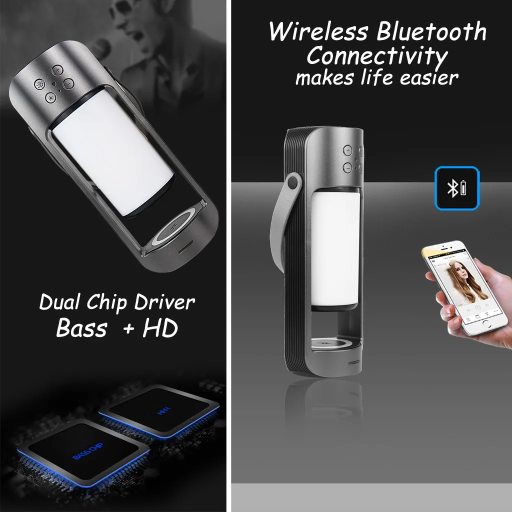 Светодиодные лампы пламени беспроводной Bluetooth стерео динамик открытый TWS mp3