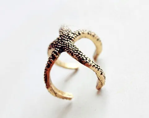 Free Shipping 20pcs/lot Starfish Sea star Finger Rings Alloy Metal Korean Fashion Jewelry 2 Colors | Украшения и аксессуары