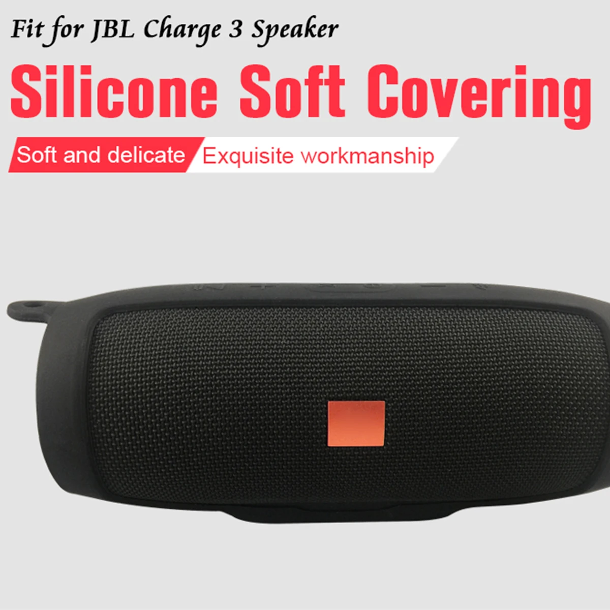 Силиконовый чехол Слинг Чехол для JBL Charge 3 портативный мягкий защитный Charge3 черный