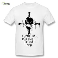 japanese anime one piece t shirt white beard pirate t shirt awesome round collar design tees