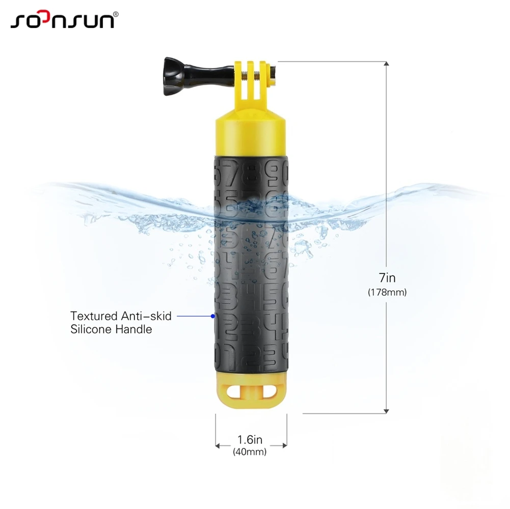 Водонепроницаемый плавающий ручной поплавок SOONSUN с мини штативом и адаптером 1/4