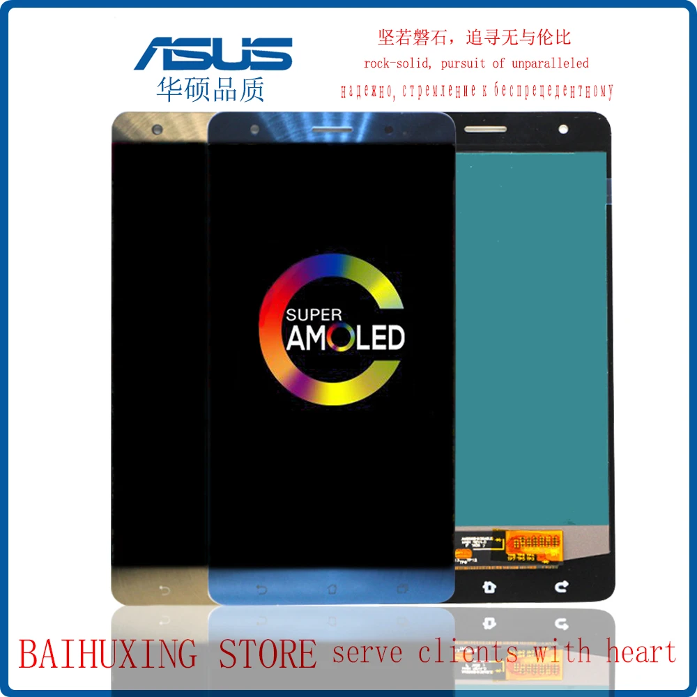 Amoled 5 7 &quotоригинальный для ASUS Zenfone 3 Deluxe ZS570KL ЖК дисплей с сенсорным экраном