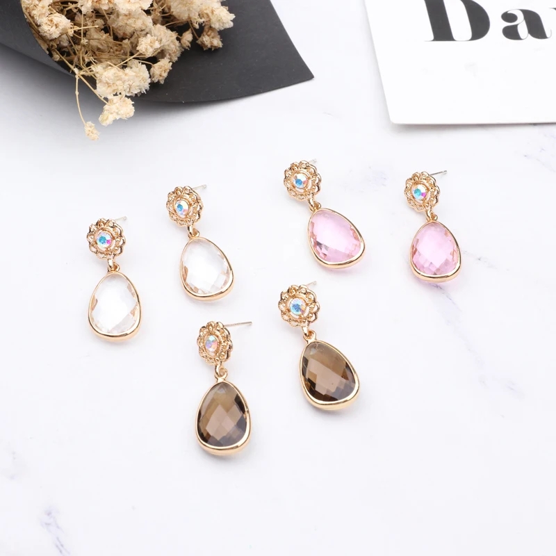 

2018 Temperament New Style Dangle Earrings Luxury Shiny Rhinestone Ladies Jewelry Gift Drop Crystal Pendientes Fashion Brincos