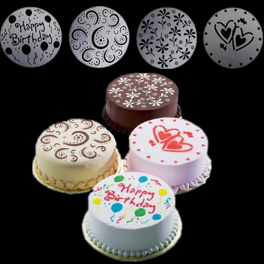 Экологичная форма для торта 4 шт./компл. стильные трафареты дня рождения пекарня