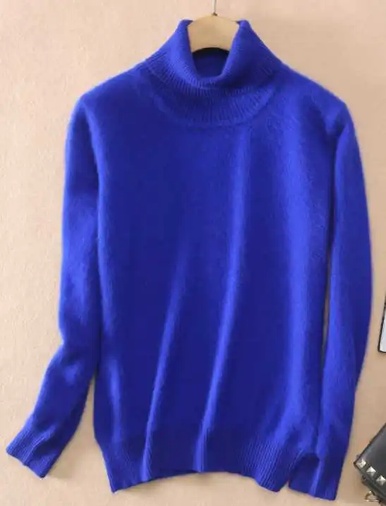 2018 Warm Mink Cashmere Soft Elastic Sweaters and Pullovers Women Autumn Winter Sweater Turtleneck Female Brand Pullover | Женская