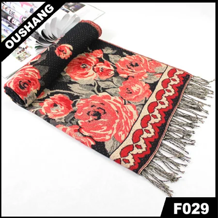 2014 new winter blossom cashmere scarf print floral scarves increased thickening warm fringed gl0070 | Аксессуары для одежды