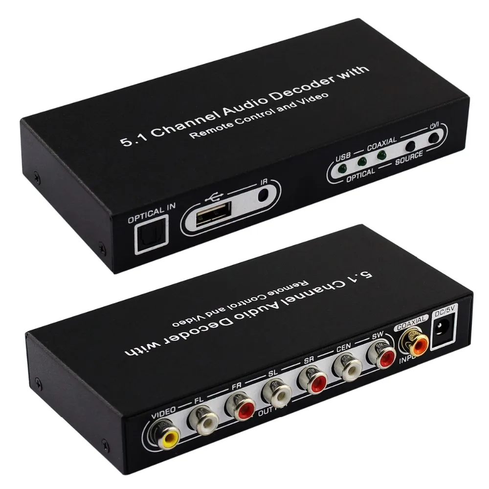 Оптический SPDIF коаксиальный выход на 5.1CH аналоговый аудиоконвертер rca 5 1