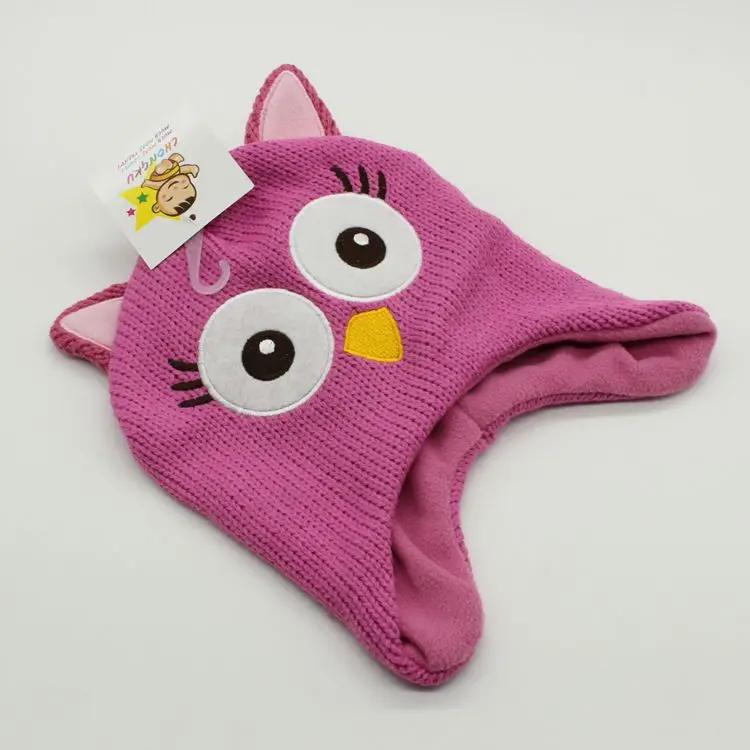 Вязаная хлопковая Шапка-бини с мультяшным аниме ночной совой плюшевая зимняя