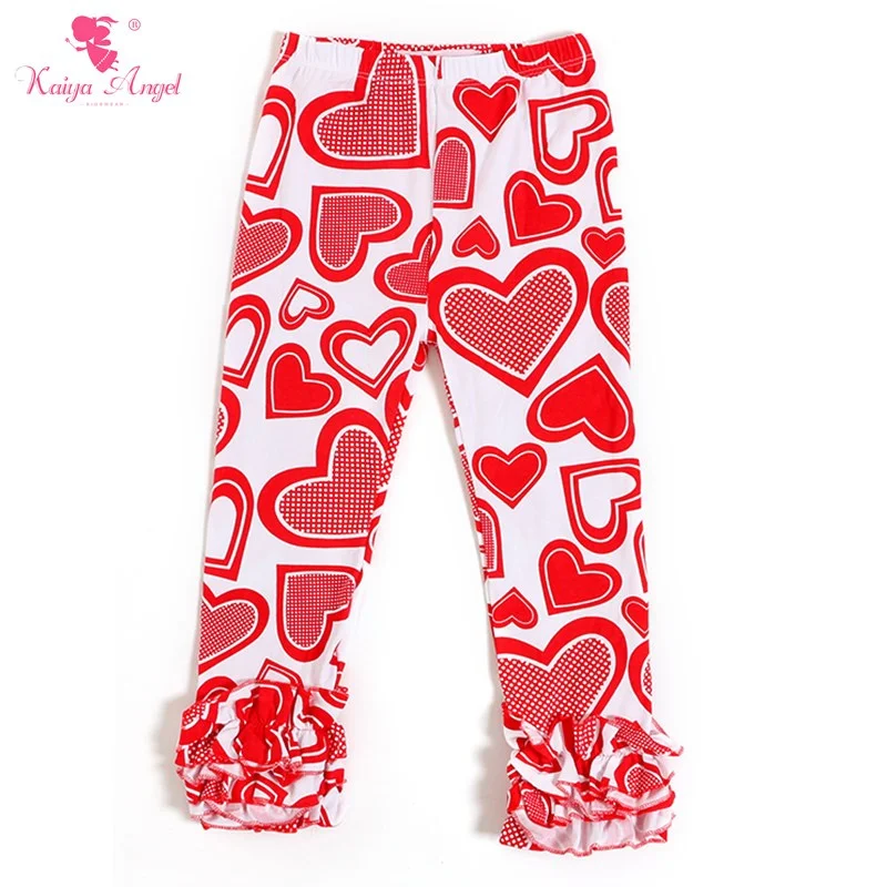 2017 одежда для маленьких девочек на День святого Валентина штаны с оборками