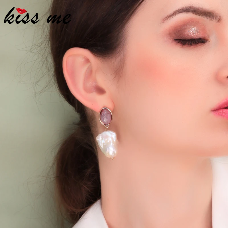 Kissme Baroco стильные серьги капельки с полудрагоценным камнем для женщин подарки