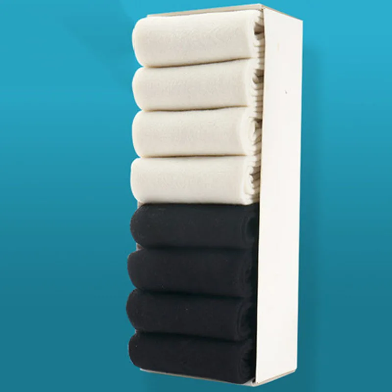 E 4 white 4 black Urgot/8 пар, женские носки ярких цветов, осенне-зимние хлопковые носки, однотонные теплые мягкие женские носки для девочек, Calcetines Mujer Meias - Color: E 4 white 4 black