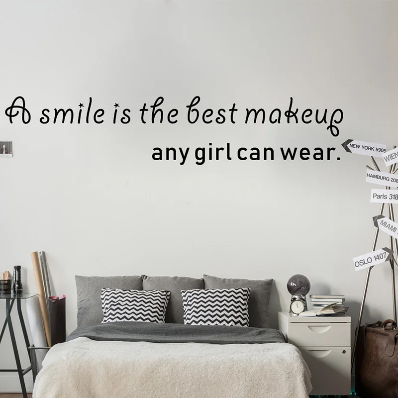 Великолепное предложение наклейки на стену улыбка лучший макияж виниловые