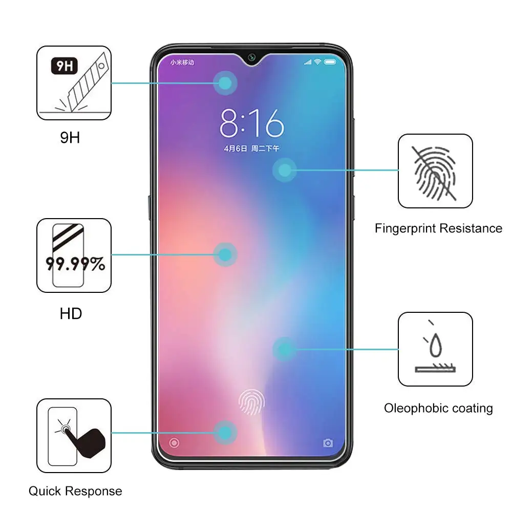 Закаленное стекло 9H 2.5D для Xiaomi MI 9 9X SE Защитная пленка экрана Mi9 закаленное 2