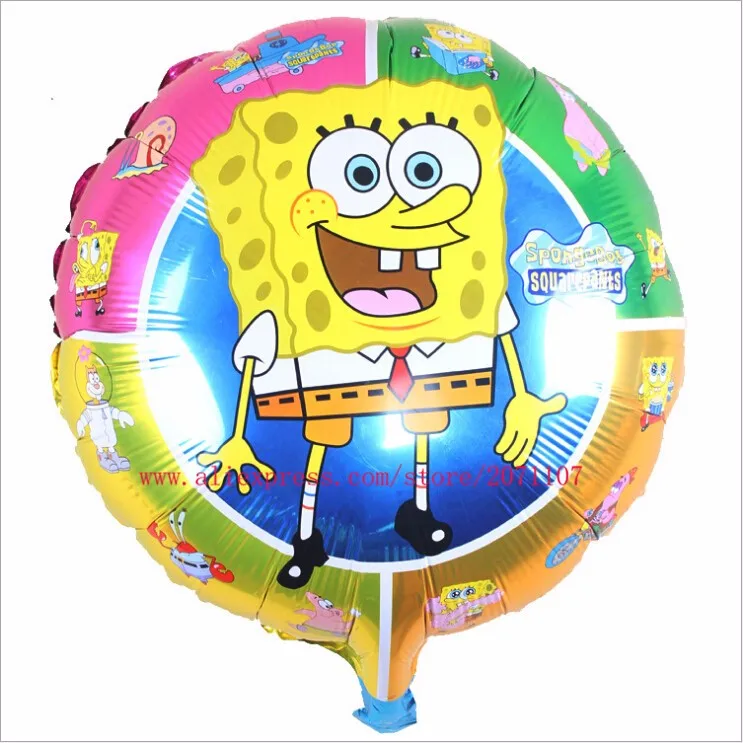 Lucky 10 шт./партия 45*45 см круглый спонж Боб шар Губка Боб вечерние украшения поставки Globos фольга Гелий воздушные шары, Классические игрушки
