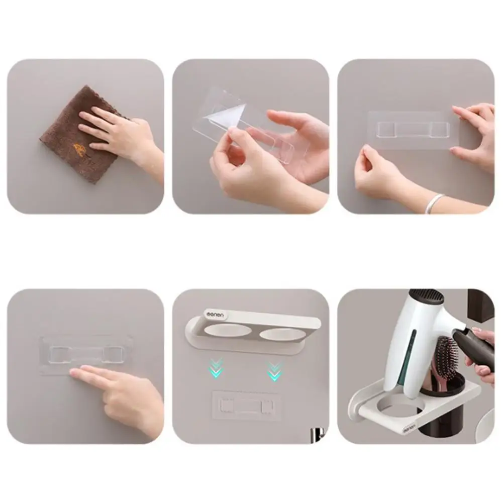 Бесплатная Пробивка держатель для фена Ванная комната Туалет Полка хранения