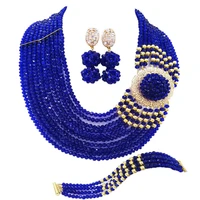 fashion royal blue african beads jewelry set 10dbph11