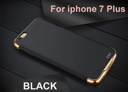 Чехол для аккумулятора для iPhone 6 6s Plus, внешний аккумулятор, запасное зарядное устройство, чехол для iPhone 7, 7 plus, чехол для зарядного устройства - Цвет: i7 plus Black