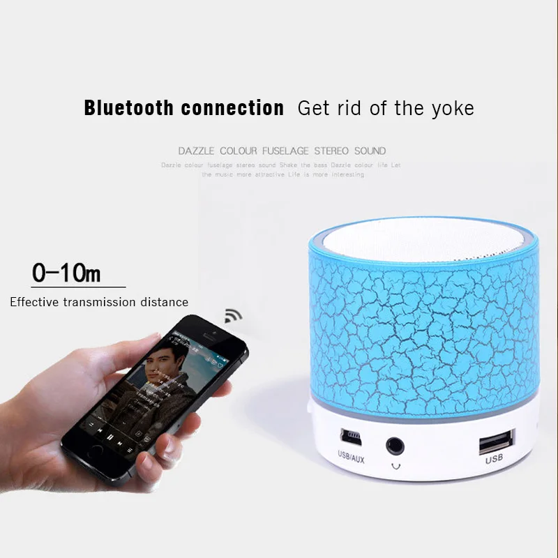 Светодиодный мини динамик Bluetooth беспроводная умная bluetooth мышь бас музыка аудио