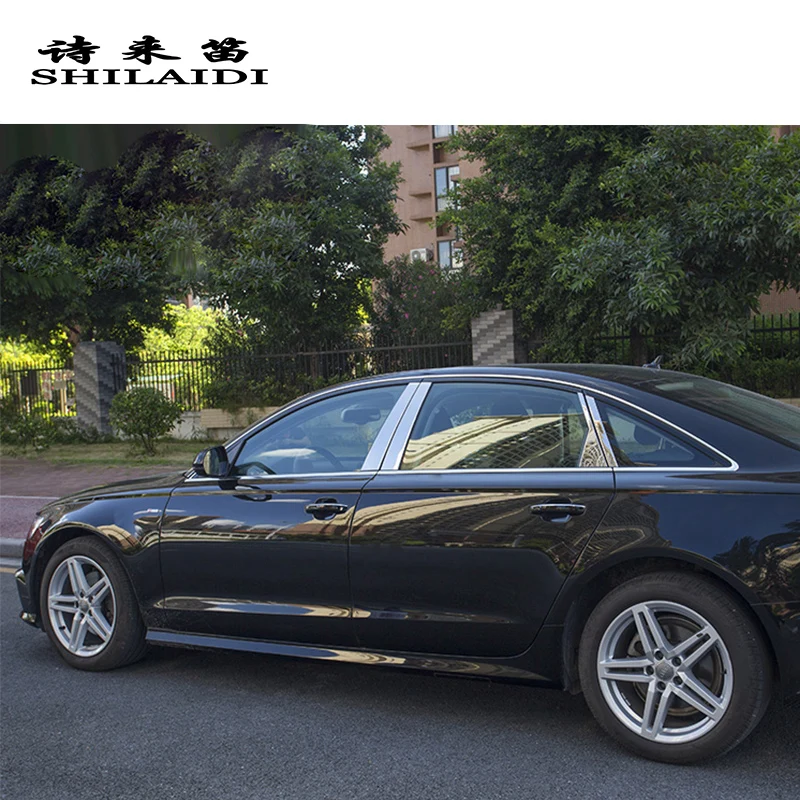 Автомобильный Стайлинг для Audi A6 C7 2012- окна b-столбы декоративная крышка наклейка отделка из нержавеющей стали авто аксессуары