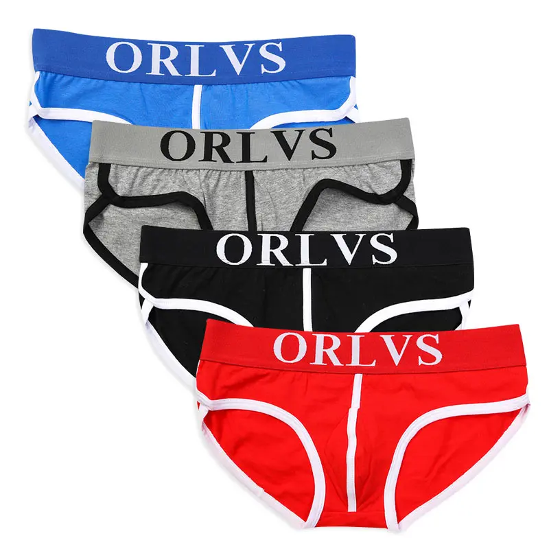 C Мужское нижнее белье трусы ORLVS Брендовое для мужчин одноцветные хлопковые