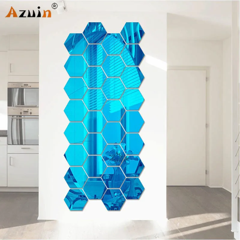 Домашний Декор 3D шестигранные акриловые зеркальные наклейки на стену DIY