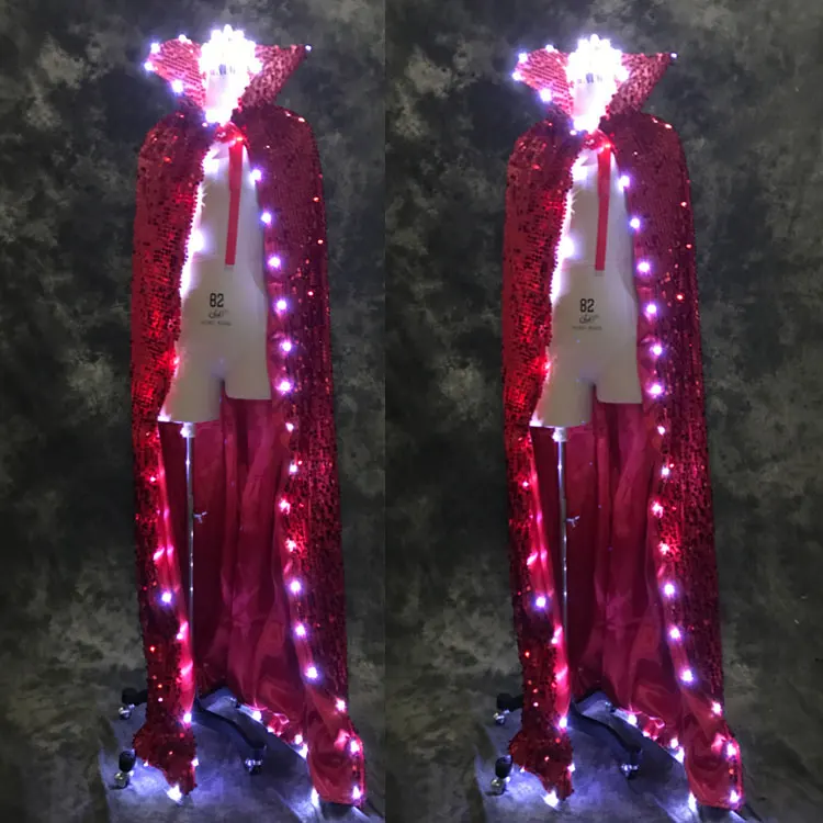 Бесплатная доставка светящаяся накидка для костюма светодиодное освещение