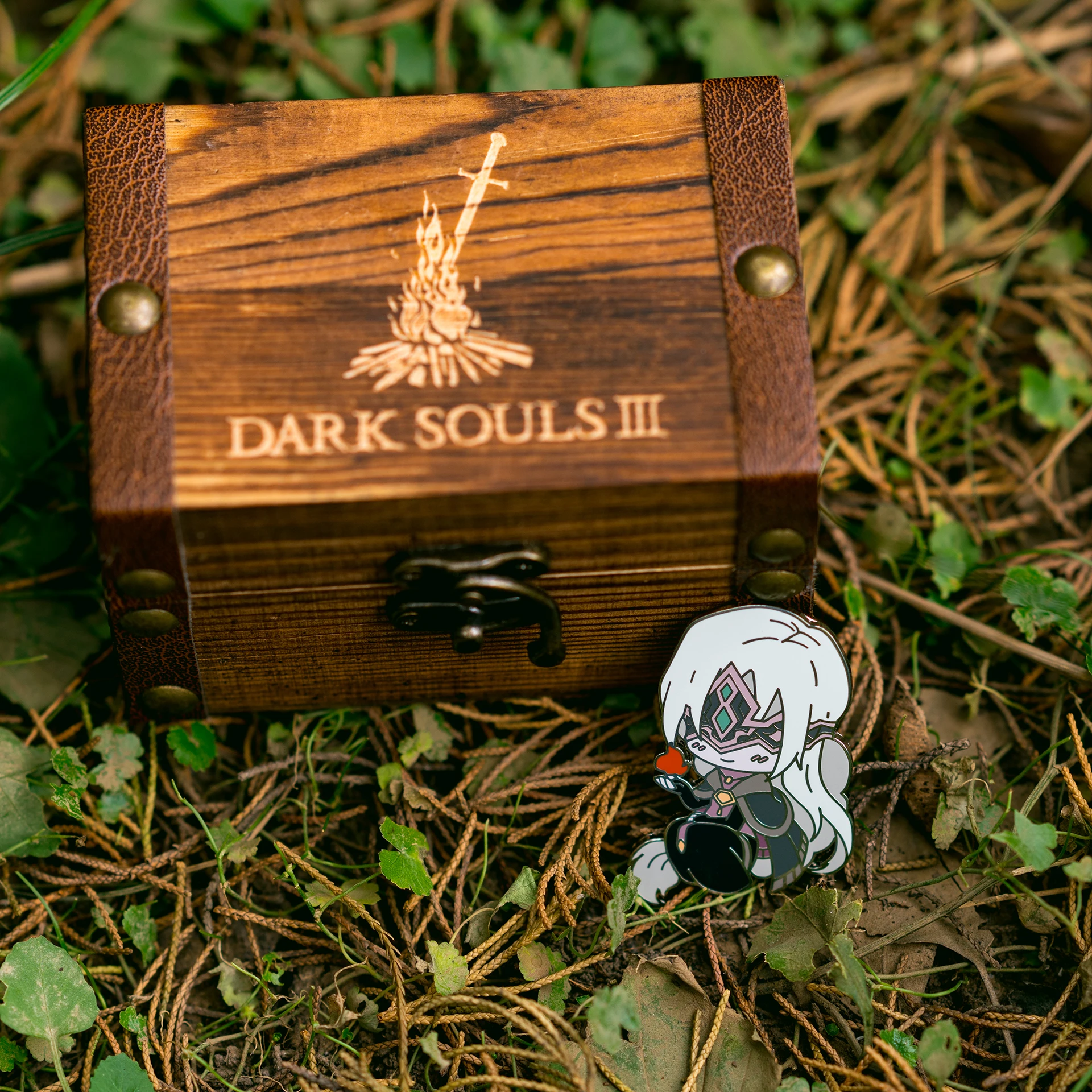 Souls Dark 3 pendant and badge two in one With Limited Wooden Box Collection | Игрушки и хобби