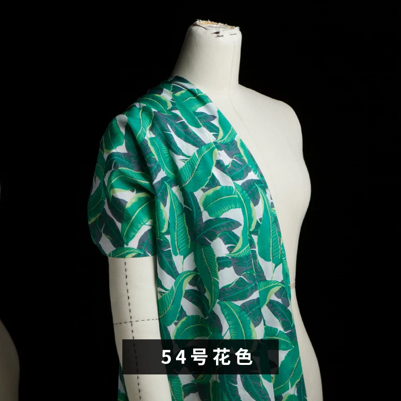 No.54 Pattern Листья с принтом/Цветочные/Животные/Пейсли/горошек/леопардовая смесь из шелка хлопчатобумажная ткань, шитье для платья, юбки, рубашки, ремесла по двору - Цвет: No.54 Pattern