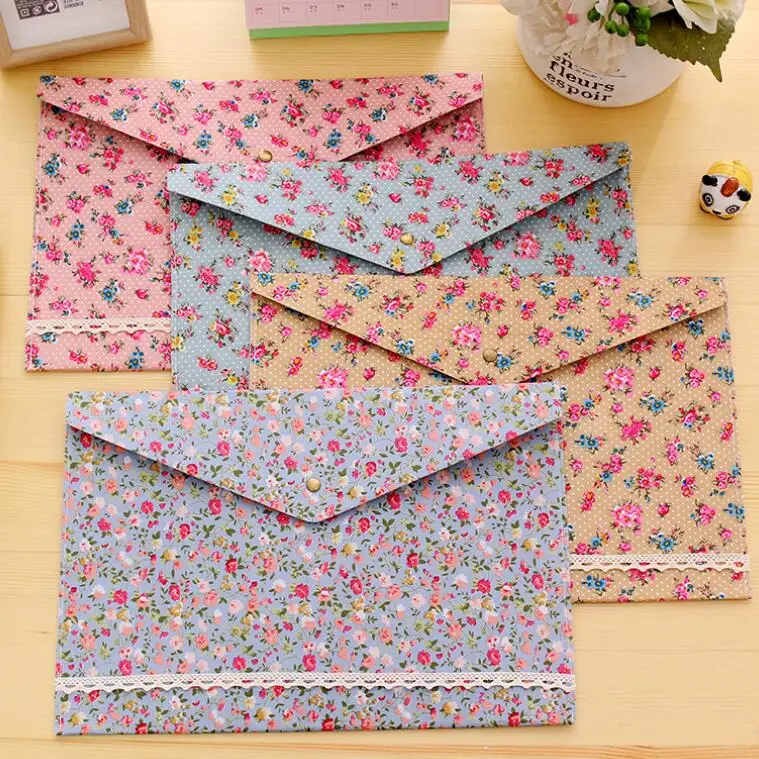 4 шт./лот Новая Винтажная серия dots flower lace А4 Папка для документов папка хранения