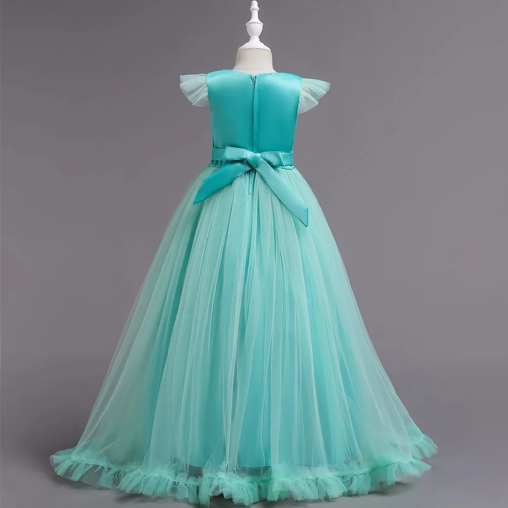 X089 New Princess Children Party Ball Gown First Communion Dress Mint Flower Girl for Weddings | Свадьбы и торжества
