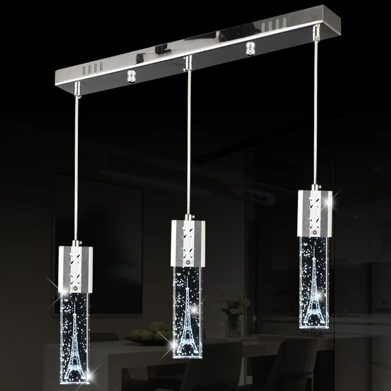 Кухня Led Эйфелева башня кристалл подвеска огни современные пузырь подвесные