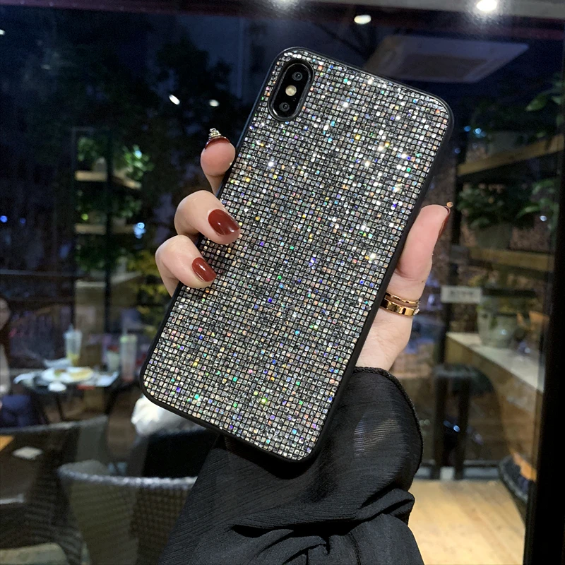 Роскошный Золотой Блестящий Мягкий силиконовый чехол для iPhone X XS XR Max блестящий