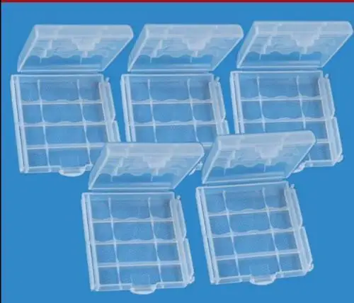 5 шт./лот прочный прозрачный жесткий пластиковый футляр для батарей контейнер