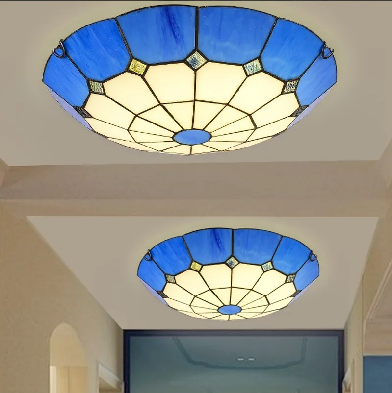 Тиффани потолочный светильник Европейский Гостиная Ресторан витражи Стекло