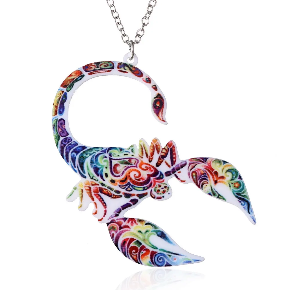 Scorpion 2 Новинка, акриловый дракон, модное ювелирное изделие для женщин, Bijoux, рождественские подарки, аксессуары, винтажное животное, собака, домашние животные, кошка, лошадь, ожерелье и подвеска - Окраска металла: Scorpion 2