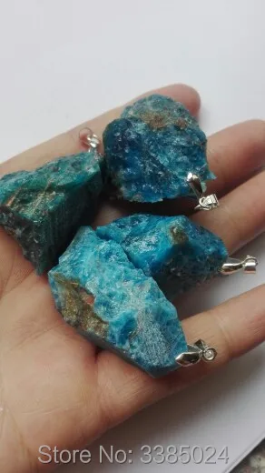 3pcs/lot Drop Shipping NaturaL Blue Apatite Rock Pendant +free rope | Дом и сад
