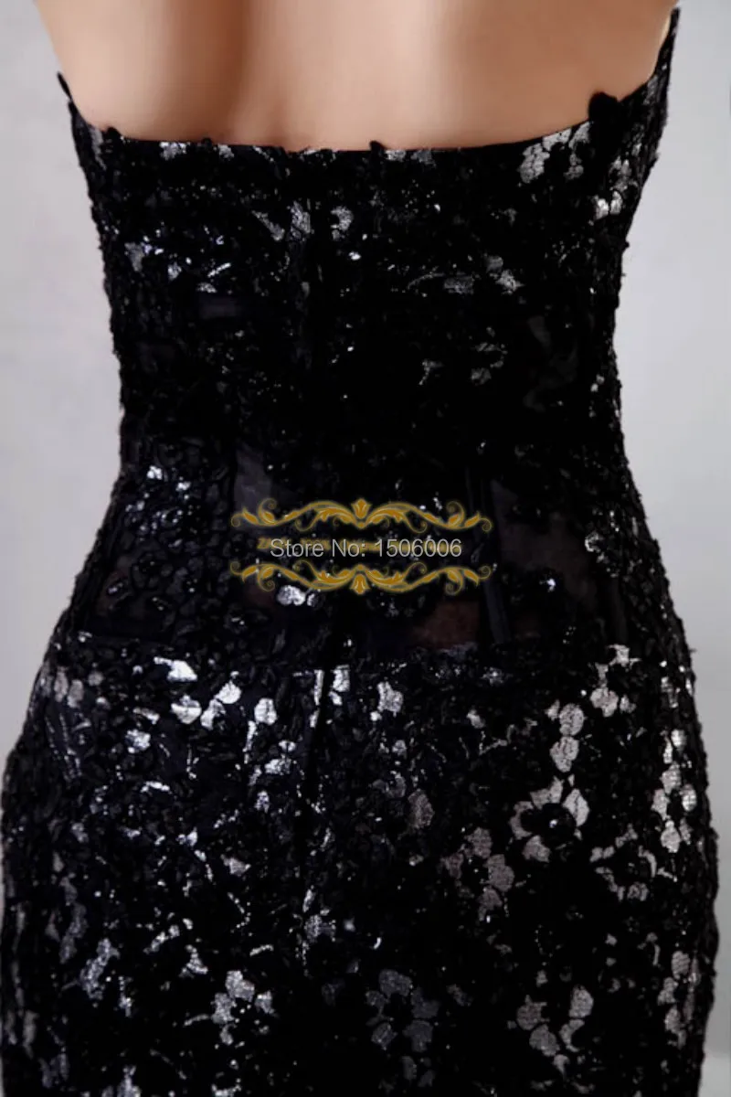 

2014 New Sexy Black Applique Mermaid Prom Dresses vestidos de fiesta Sweetheart Backless Organza Floor-length Prom Gowns XY142