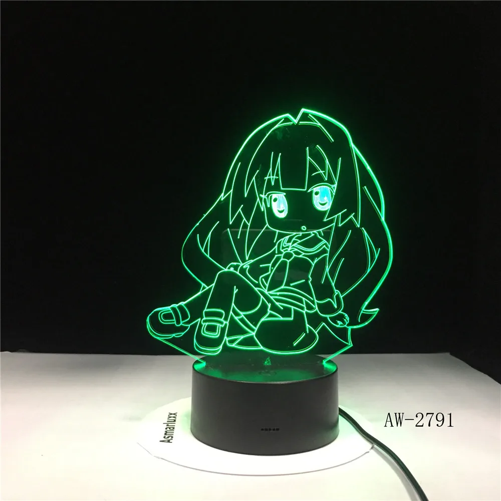Японский мультфильм рисунок девушка 3D лампа светодиодный USB настольная
