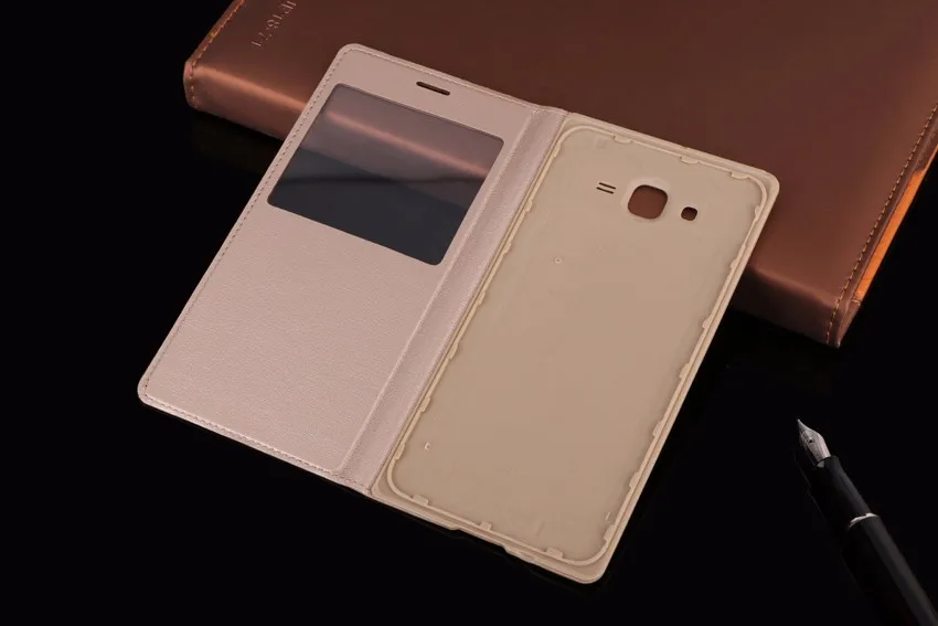 Кожаный чехол с откидной крышкой и окошком для экрана защитный аккумулятора