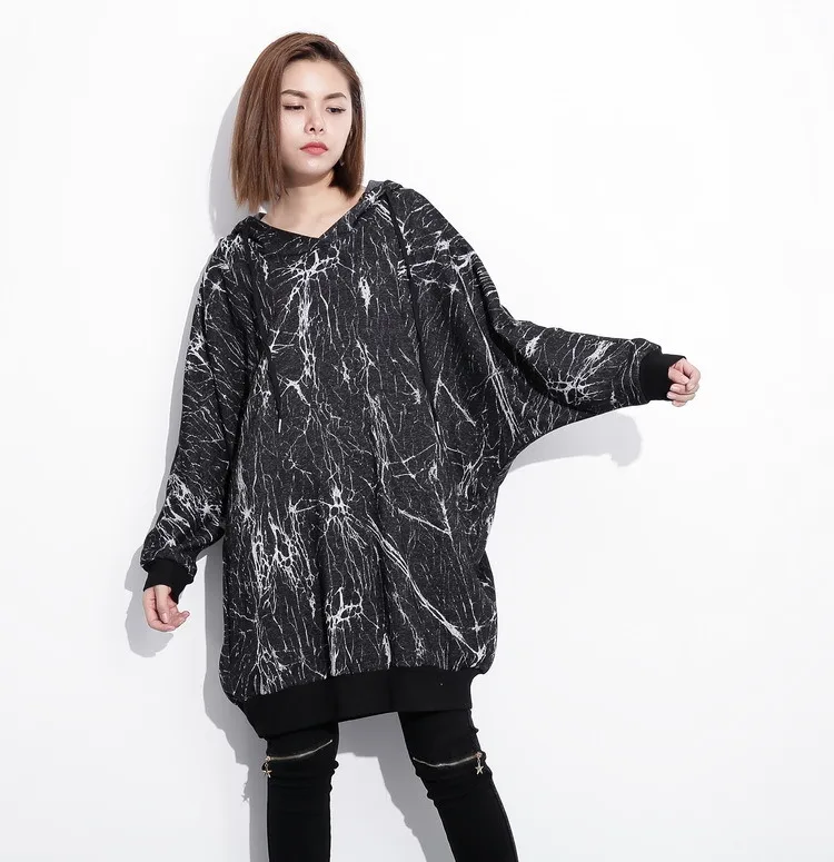 Depictdream Новинка 2017 Осень femalehooded Длинные рукава одноцветное черного цвета с