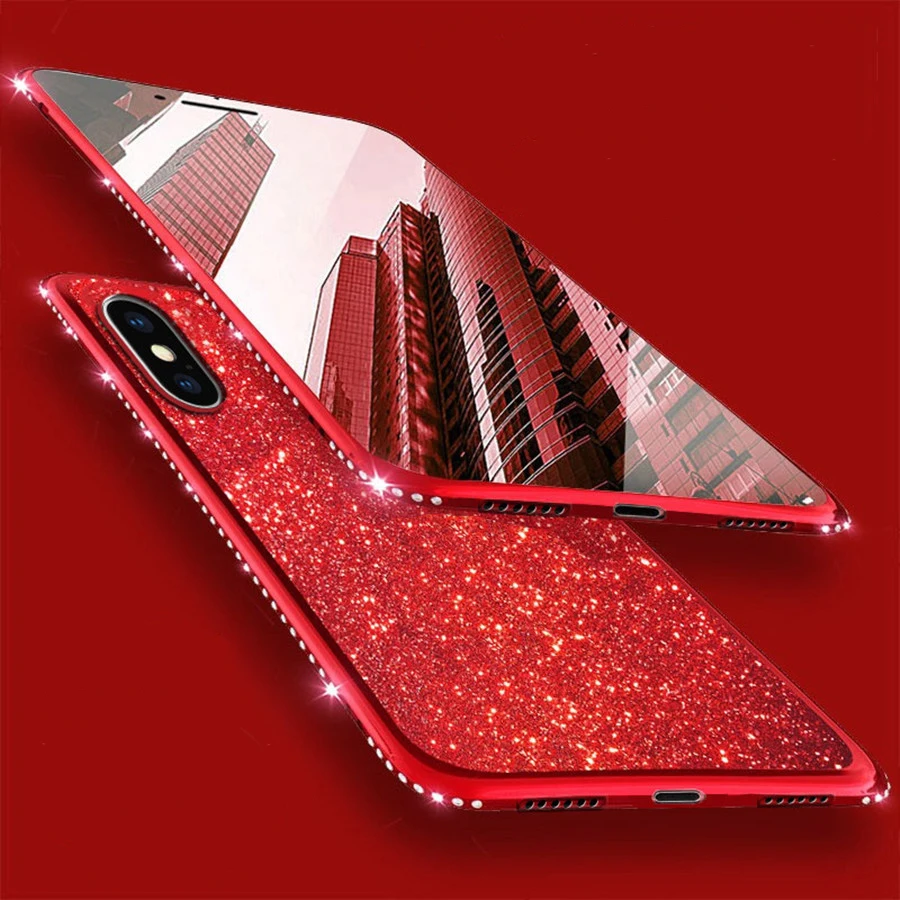 Чехол со стразами для iPhone XR 6 6S 7 8 Plus X XS MAX чехлы телефонов из ТПУ XiaoMi 9 SE Lite 3 Play A2 RedMi