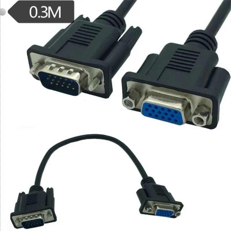 Короткий видеокабель 0 3 м HD15Pin VGA D Sub кабель Папа папа M/M мама и Мама RGB для