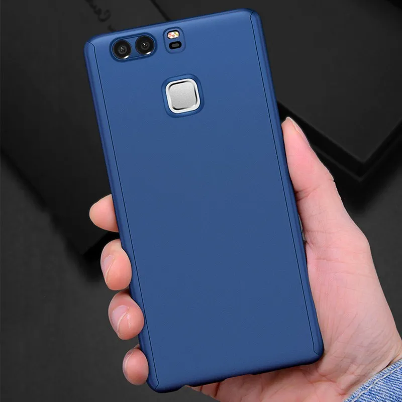 Beira 360 Full Coverage Hard Plastic Phone Case For Huawei P9 Plus Lite Tempered Glass Gift Shockproof Couqe P10 |