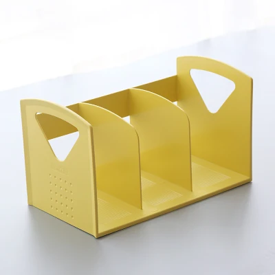 yellow green Креативная многофункциональная ПП книжная полка Настольный книжный Органайзер школьный канцелярский чехол настольная подставка для книг товары для дома и офиса - Цвет: yellow green