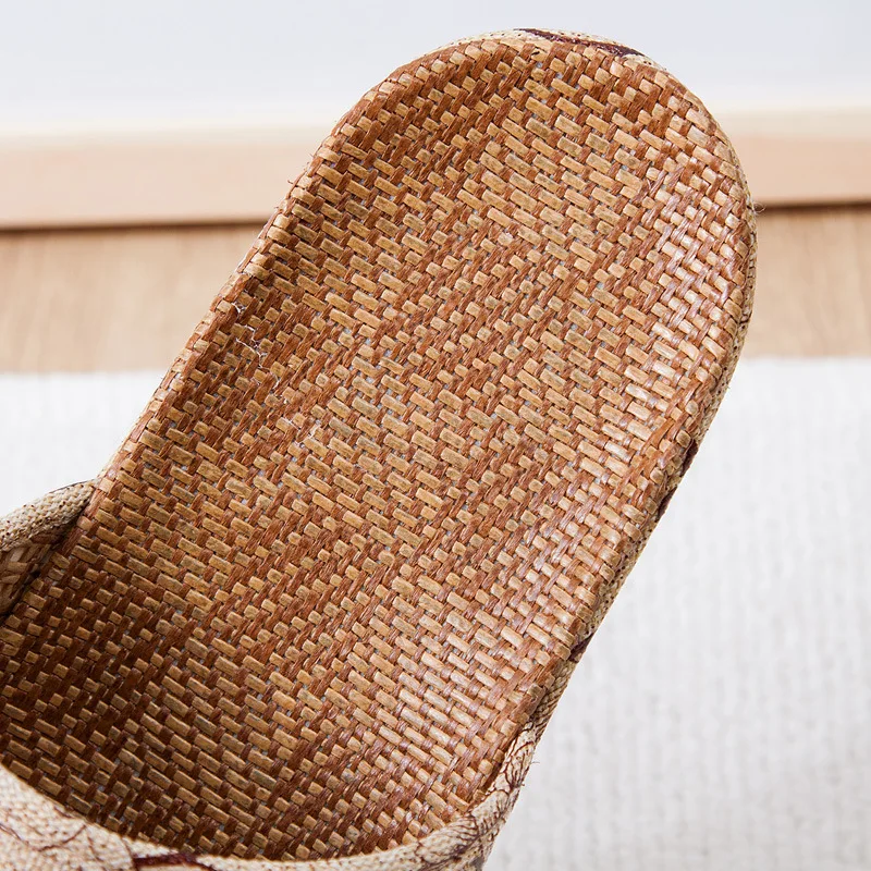 FAYUEKEY 2020 летние домашние льняные дышащие тапочки мужские пляжные сандалии